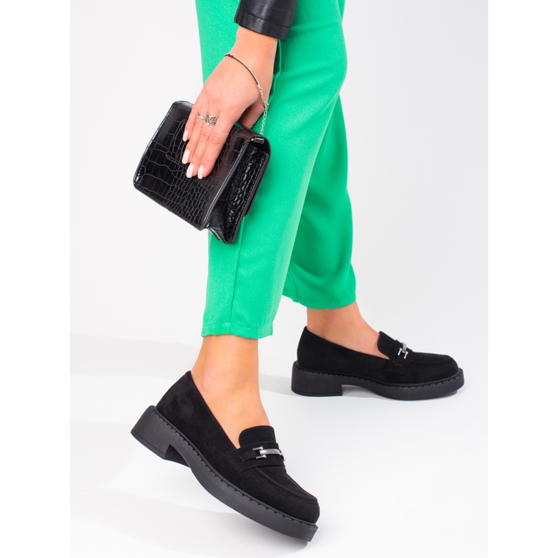 W. Potocki Mocassins pour femmes Potocki sur la plate-forme noire le noir 1