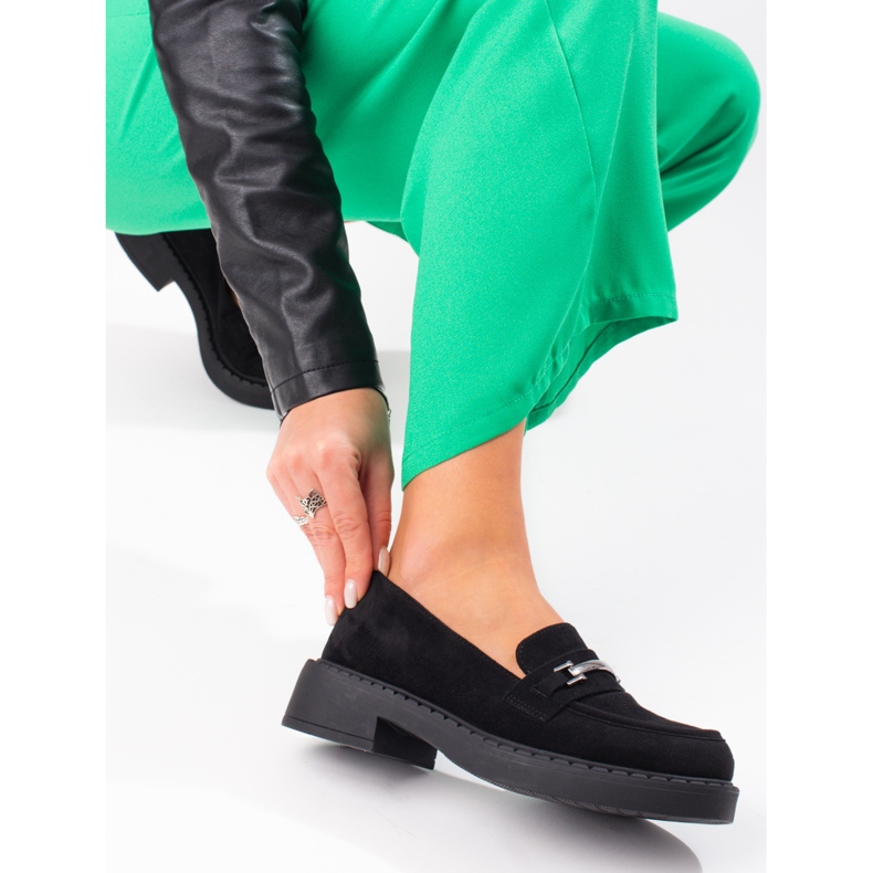 W. Potocki Mocassins pour femmes Potocki sur la plate-forme noire le noir 2