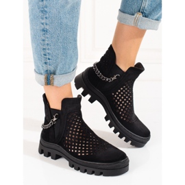 Bottes femme ajourées Potocki Noir 1