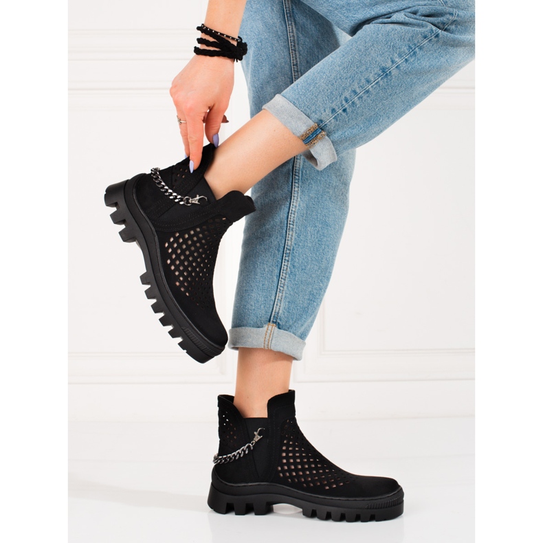 Bottes femme ajourées Potocki Noir 2