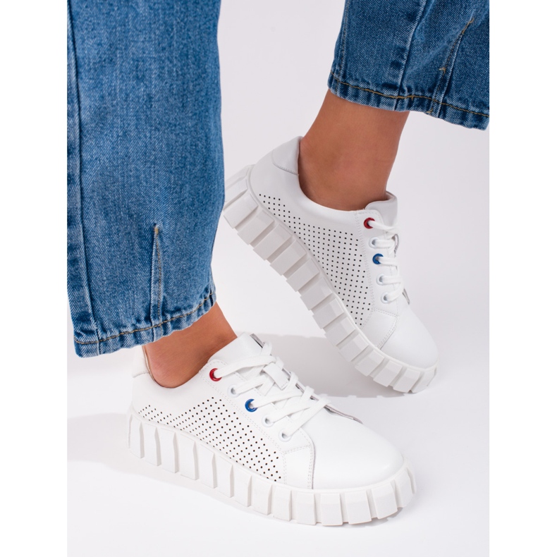 W. Potocki Chaussures de sport en cuir blanc de Potocki blanche 1