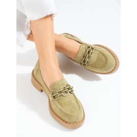 W. Potocki Mocassins femme Potocki daim olive vert 1