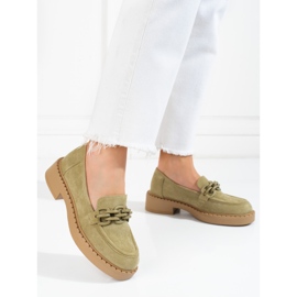 W. Potocki Mocassins femme Potocki daim olive vert 3