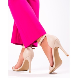 Sandales à talons hauts beiges pour femmes de Shelovet 2