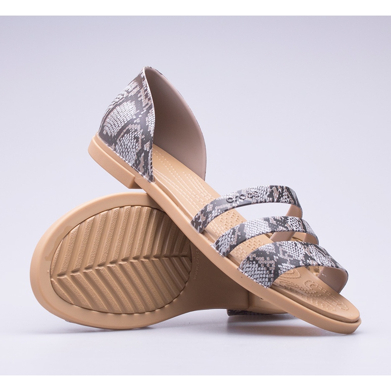 Crocs Tulum Sandales Plates Ouvertes Femme 206109-15W brun 1