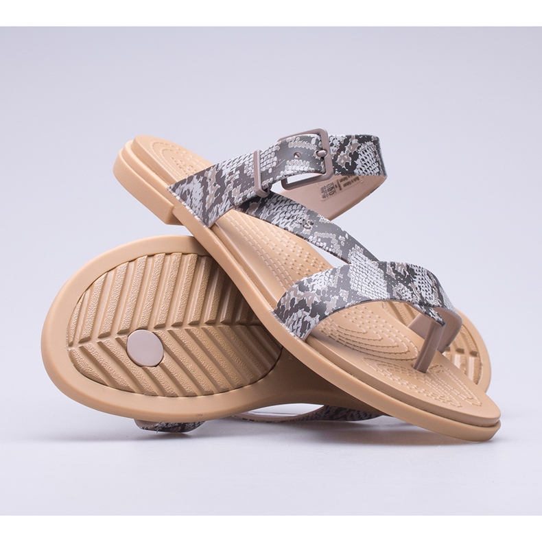 Sandale Crocs Tulum Toe Post pour femme W 206108-15W brun 1