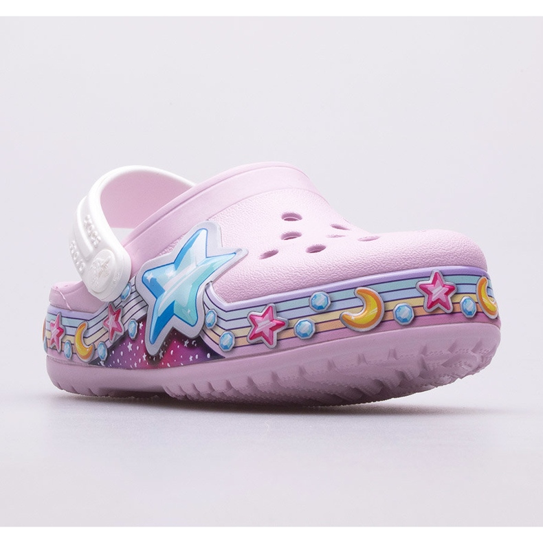 Sabots CROCS Fl Star Band Clog Enfants 207075-6GD rose 1
