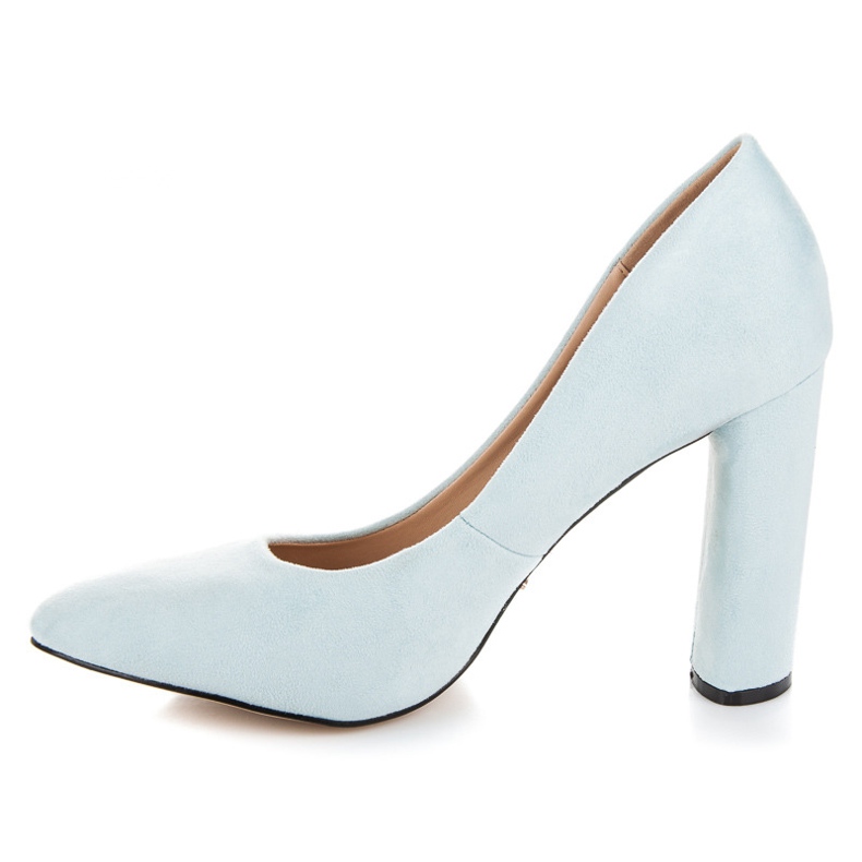 Vices New Collection Escarpins en daim sur un pilier bleu 1