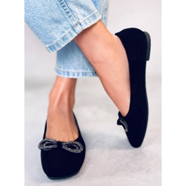 BM Ballerines en daim à nœud Serna Nero le noir 3