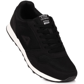 American Club 136/23 chaussures de sport à lacets noires le noir 1