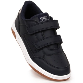 Chaussures de sport pour enfants en cuir écologique bleu marine American Club 112/23 1