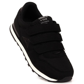 Chaussures de sport pour enfants American Club 154/23 noires avec velcro le noir 1
