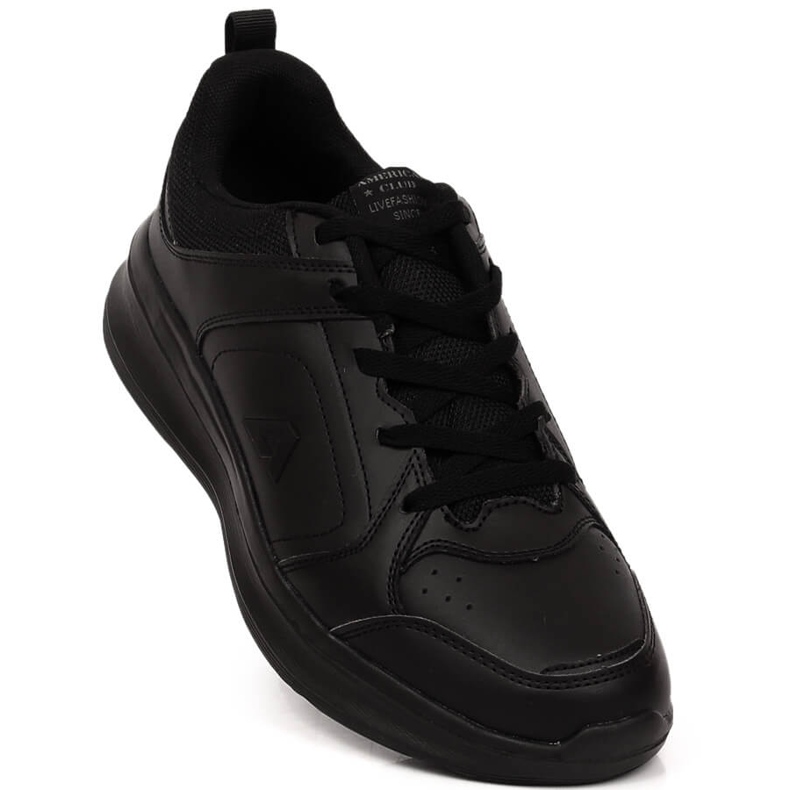 Chaussures de sport pour hommes American Club 140/23 noires en cuir écologique le noir 1