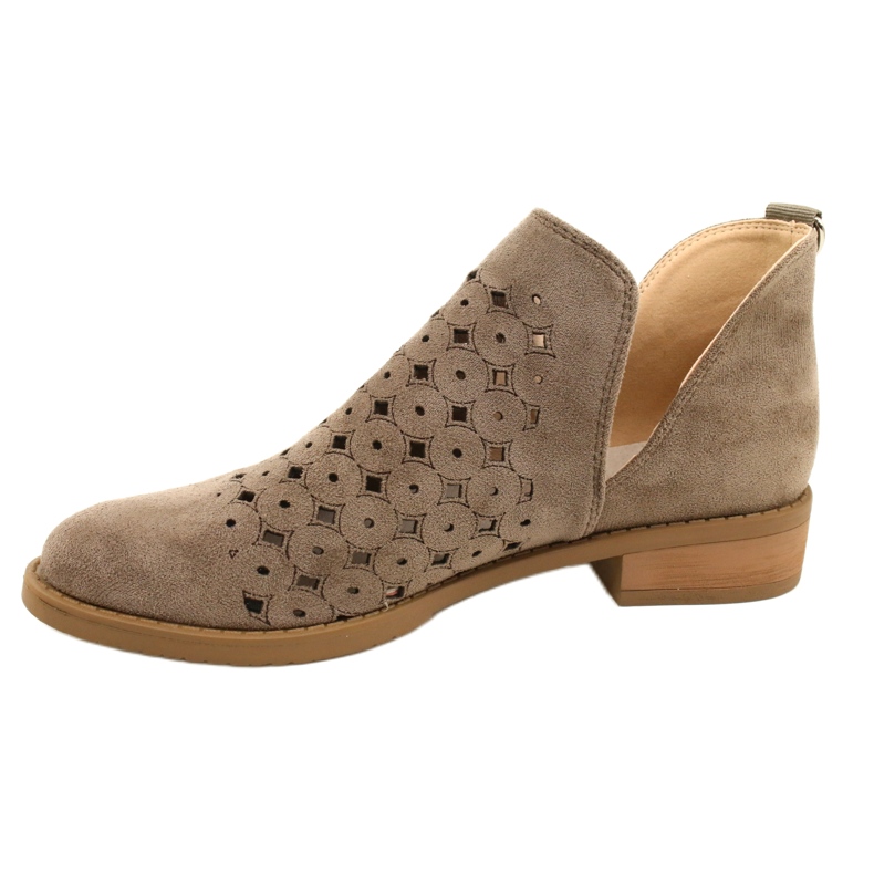 DASZYŃSKI Bottines En Daim Ajouré Avec Une Coupe Carine beige brun 2