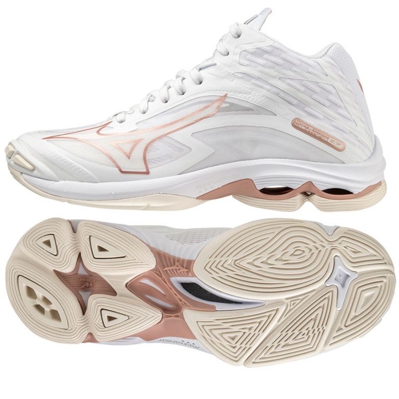 Mizuno Wave Lightning Z7 Mid W V1GC225036 chaussures de volley-ball blanche blanche 1