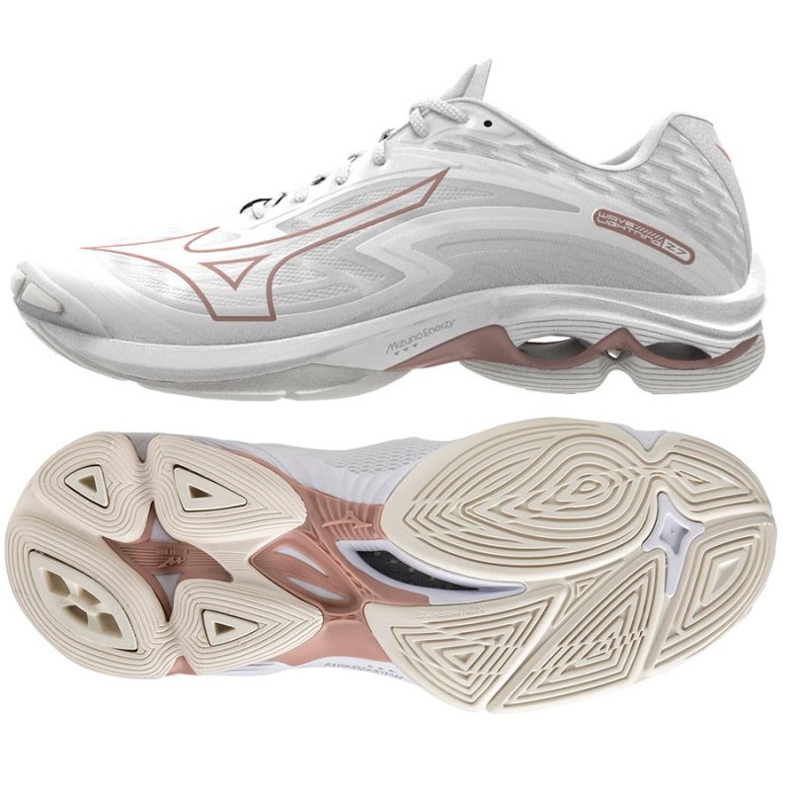 Mizuno Wave Lightning Z7 W V1GC220036 chaussures de volley-ball blanche blanche 1