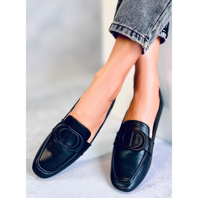 BM Mocassins femme Meredith Black à boucle noir 1
