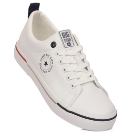 Baskets pour hommes en cuir écologique blanc Big Star LL174209 1