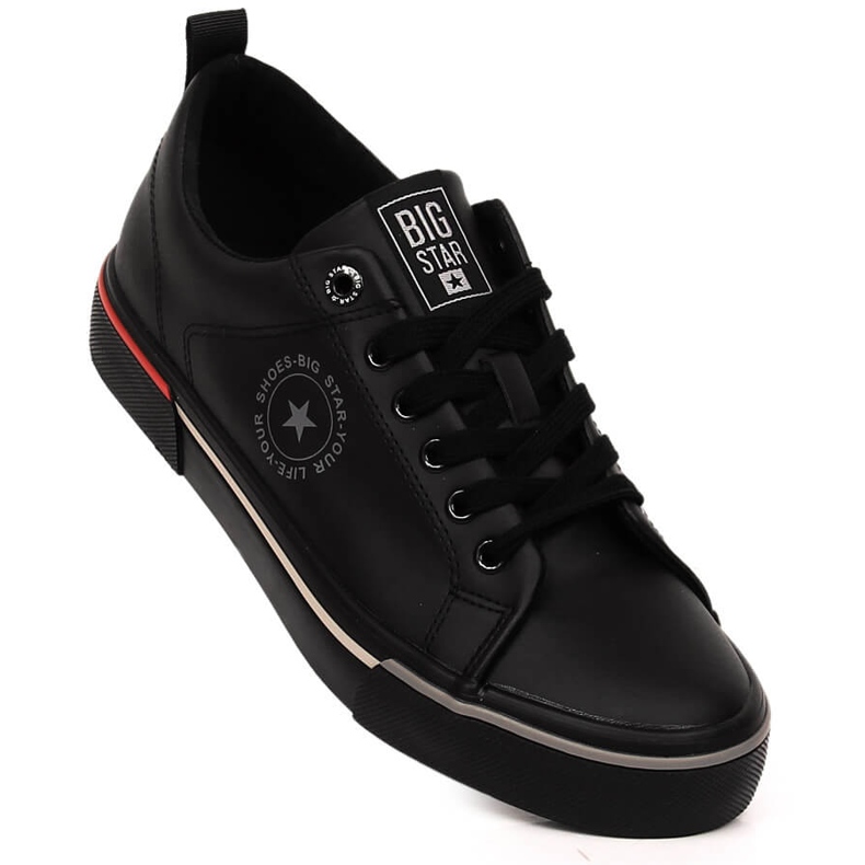 Baskets noires pour hommes en cuir écologique Big Star LL174210 1