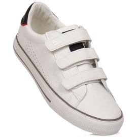 Baskets pour hommes en cuir écologique avec velcro blanc Big Star LL174632 1