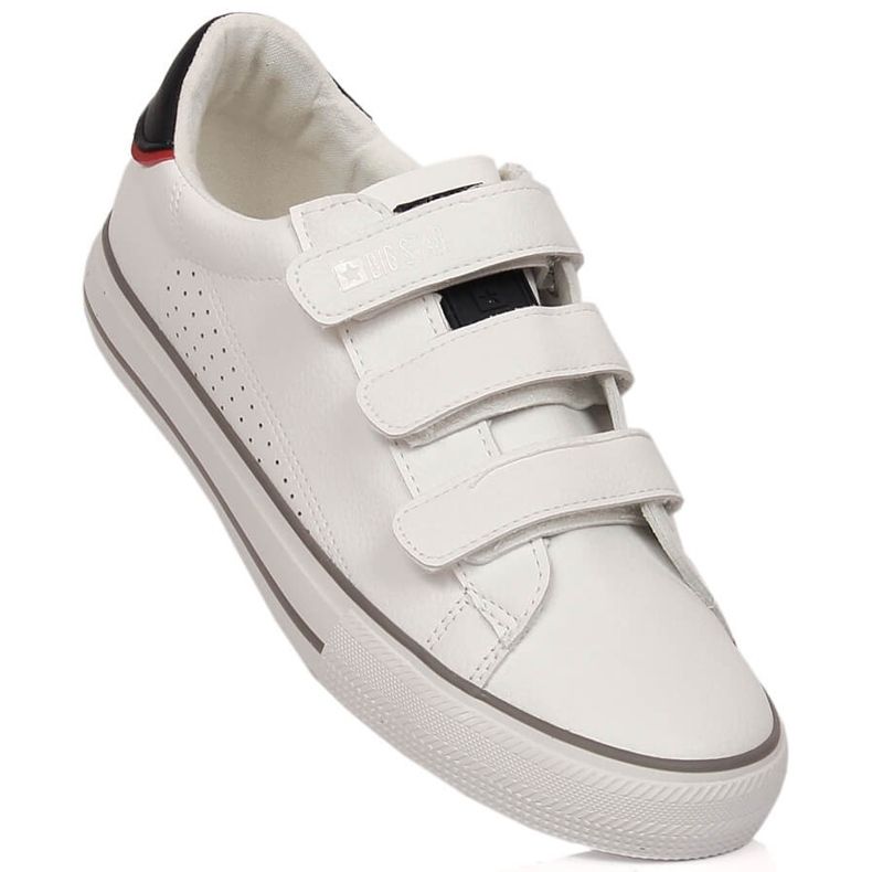 Baskets pour hommes en cuir écologique avec velcro blanc Big Star LL174632 1