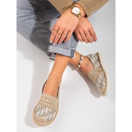 Espadrilles Shelovet beiges à motif pour femmes 3