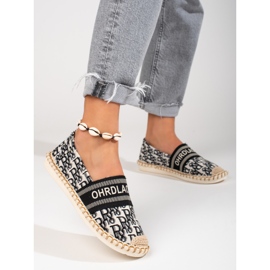 Espadrilles Shelovet noires à motif pour femmes le noir 1