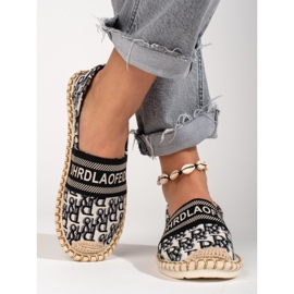 Espadrilles Shelovet noires à motif pour femmes 2