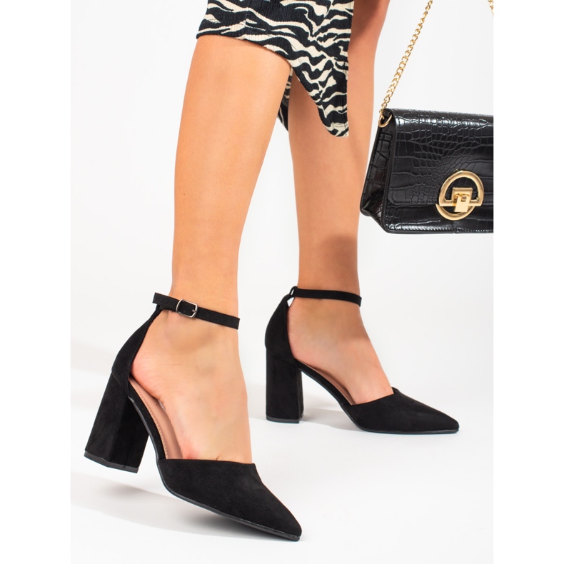 Escarpins en daim noir Shelovet, femmes le noir 1