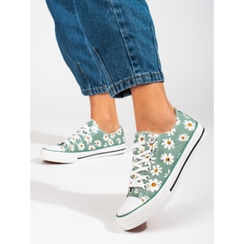 Baskets Shelovet vertes à fleurs pour femmes 2