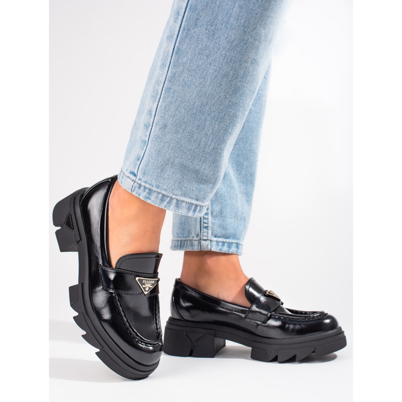 Seastar Mocassins vernis noirs Shelovet, femmes le noir 1