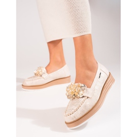 Chaussures femme Shelovet beige avec cristaux 1