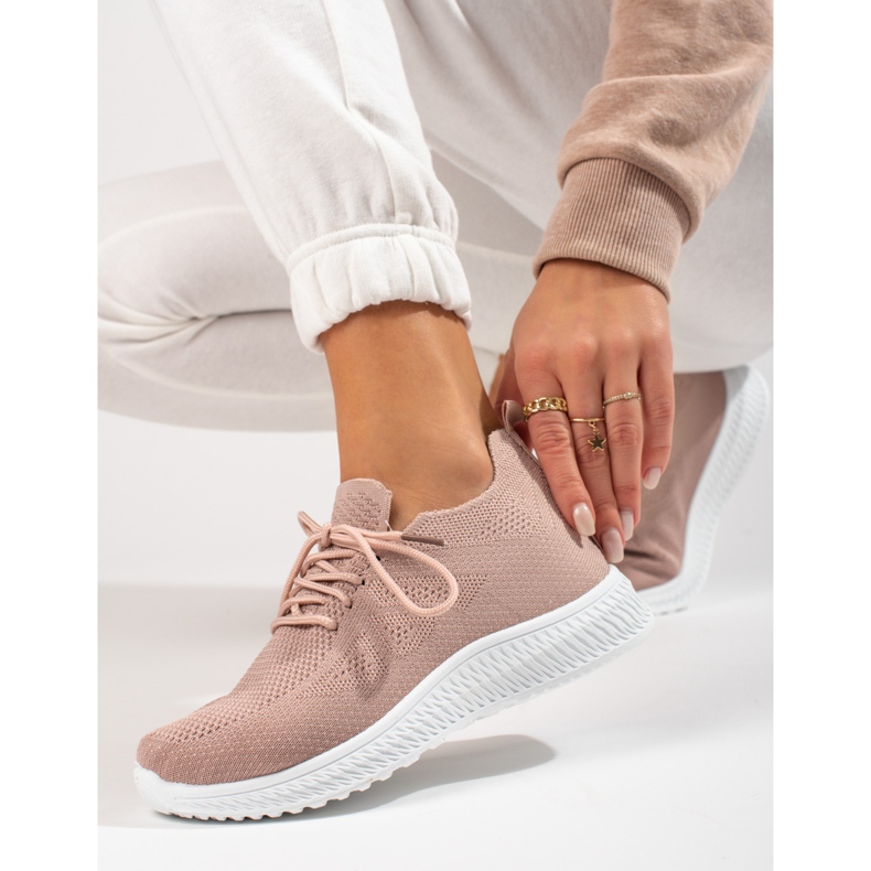 Chaussures de sport en textile poudré Shelovet rose 1 Chaussures de sport en textile poudré Shelovet rose 1