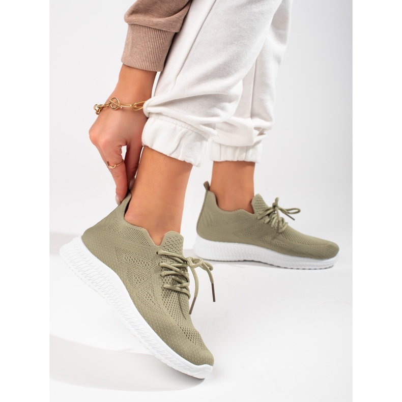Chaussures de sport textiles vertes Shelovet 1