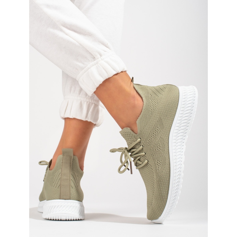 Chaussures de sport textiles vertes Shelovet 2