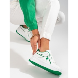 Chaussures de sport femme Shelovet blanc et vert blanche 2