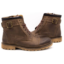 Olivier Chaussures isolées en cuir masculin 910mp marron brun 3