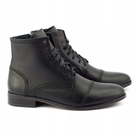 Olivier Bottines Chelsea en cuir pour hommes 287D Św noir 4