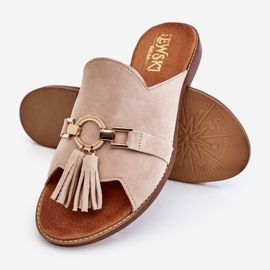 Lewski Shoes Chaussons Femme Daim Leewski Shoes 3226 Beige 1