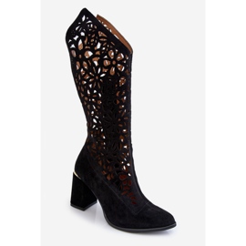Lewski Shoes Bottes Daim Ajourées Leewski Shoes 3234 Noir le noir 7