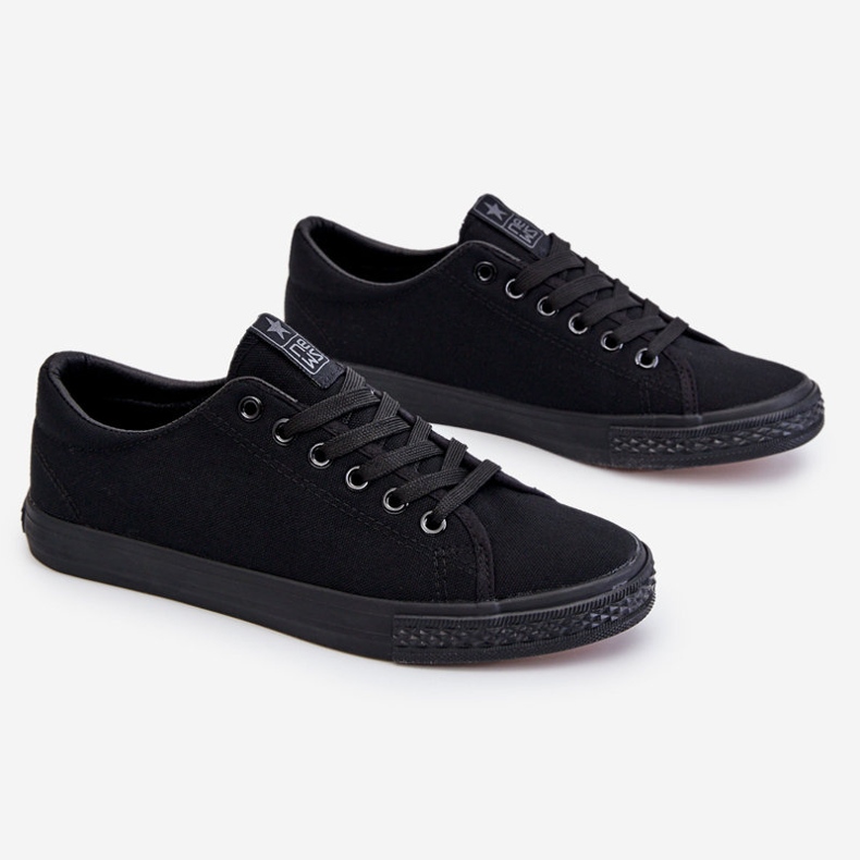 News Baskets classiques à lacets pour femmes Noir Eleya 1