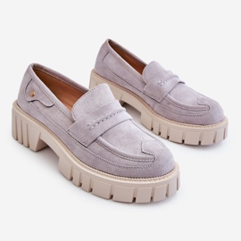PS2 Chaussures à enfiler en daim pour femmes Gris Fiorell 1