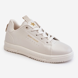 Chaussures de sport à lacets pour femme Beige Mikaela 1