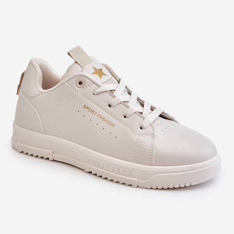 Chaussures de sport à lacets pour femme Beige Mikaela 1 Chaussures de sport à lacets pour femme Beige Mikaela 1