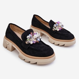 PM1 Mocassins Richelieu Femme Avec Ornements Noir Issac le noir 1 PM1 Mocassins Richelieu Femme Avec Ornements Noir Issac le noir 1