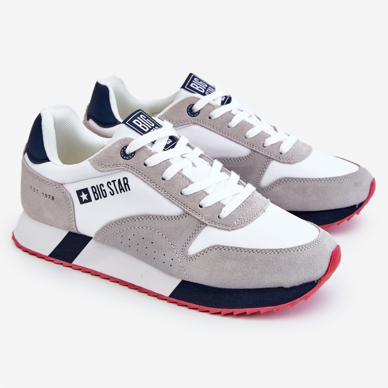 Système de mousse à mémoire de forme pour homme Big Star Chaussures de sport LL174160 Blanc-Gris 1