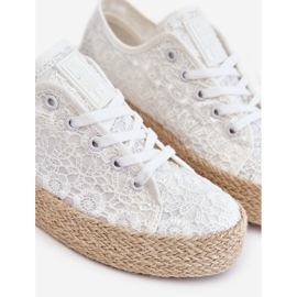 Baskets à plateforme tressées Big Star pour femmes LL274199 Blanc blanche 1