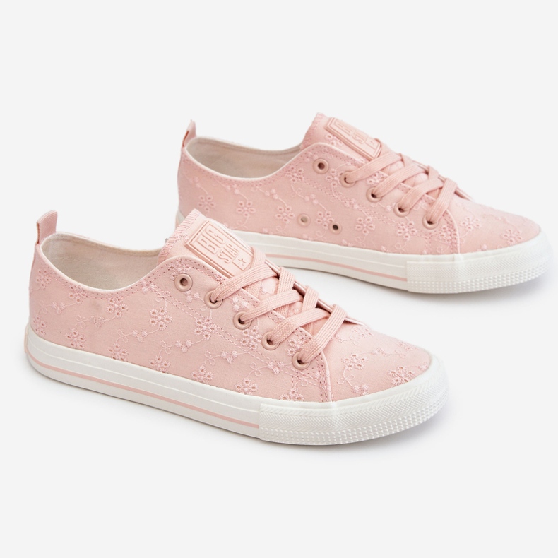 Baskets Brodées Big Star Femme LL274224 Rose 1
