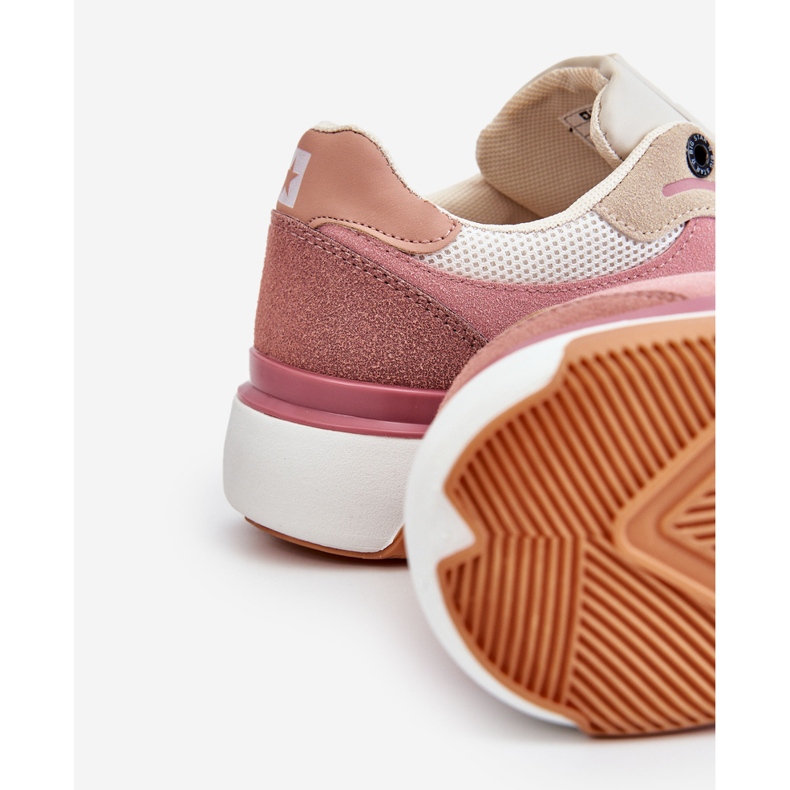 Chaussures Sport Femme Baskets Big Star LL274438 Rose-Blanc blanche 1