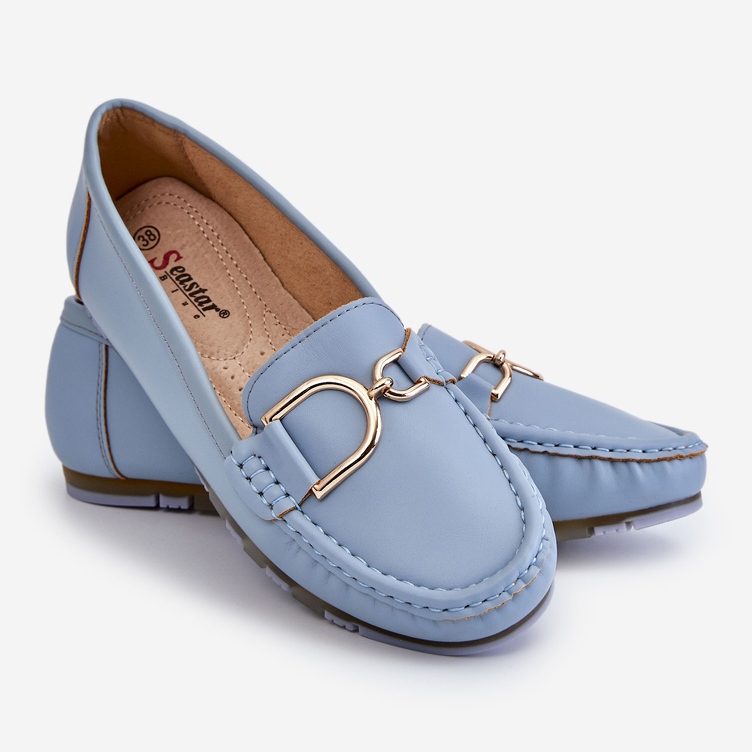 PS1 Mocassins en Cuir pour Femme Bleu Clair Downtown 1 PS1 Mocassins en Cuir pour Femme Bleu Clair Downtown 1